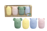 Silicone brave beasts animal pourers 4 pcs set- pastel