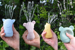 Silicone brave beasts animal pourers 4 pcs set- pastel