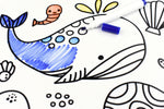 Reusable silicone drawing mat-sea animals