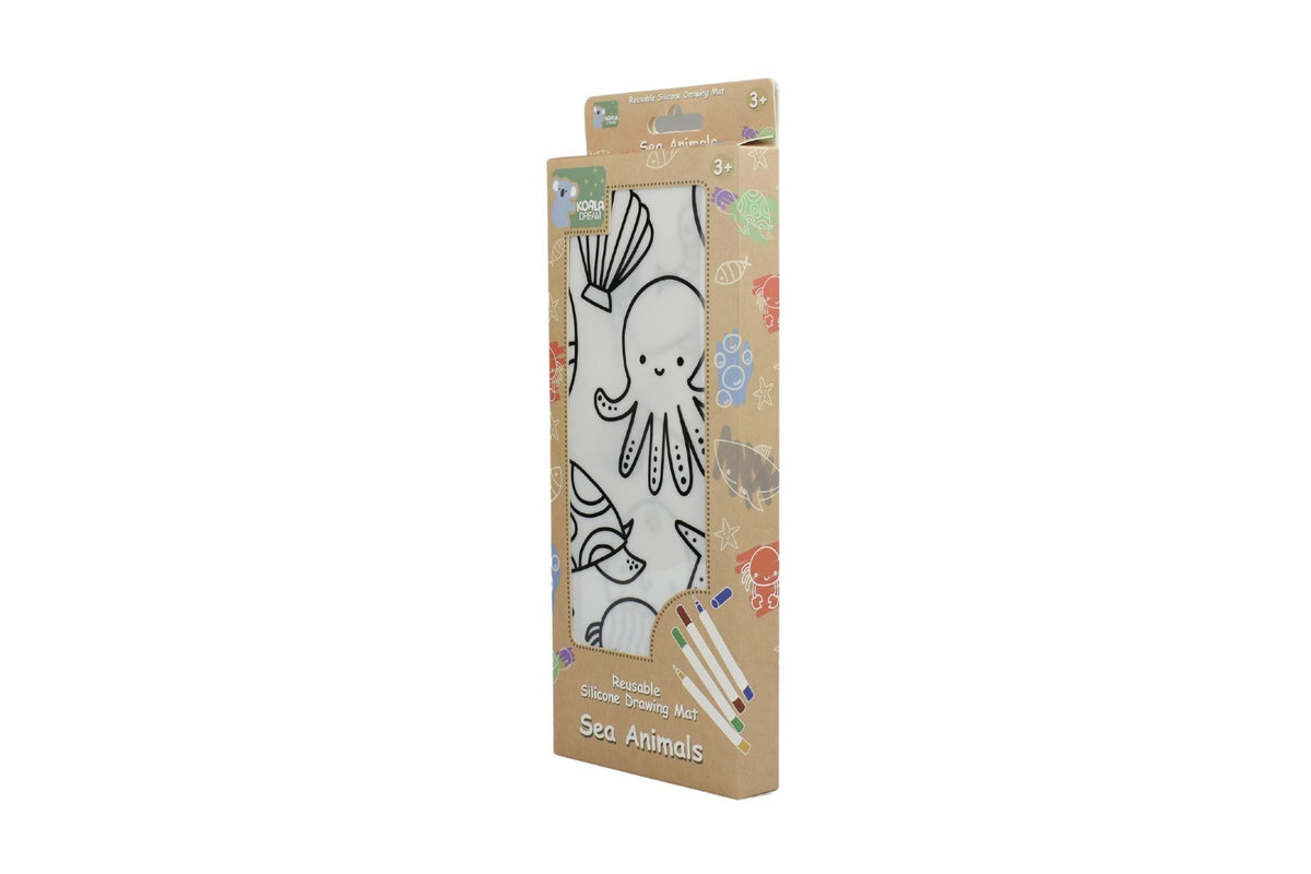 Reusable silicone drawing mat-sea animals