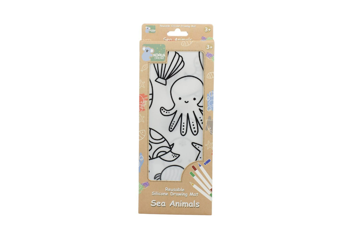 Reusable silicone drawing mat-sea animals