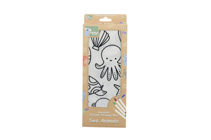 Reusable silicone drawing mat-sea animals