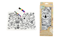 Reusable silicone drawing mat- australian animals