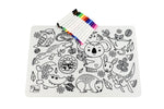 Reusable silicone drawing mat- australian animals