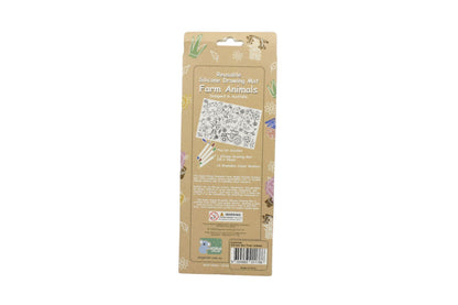 Reusable silicone drawing mat- farm animals