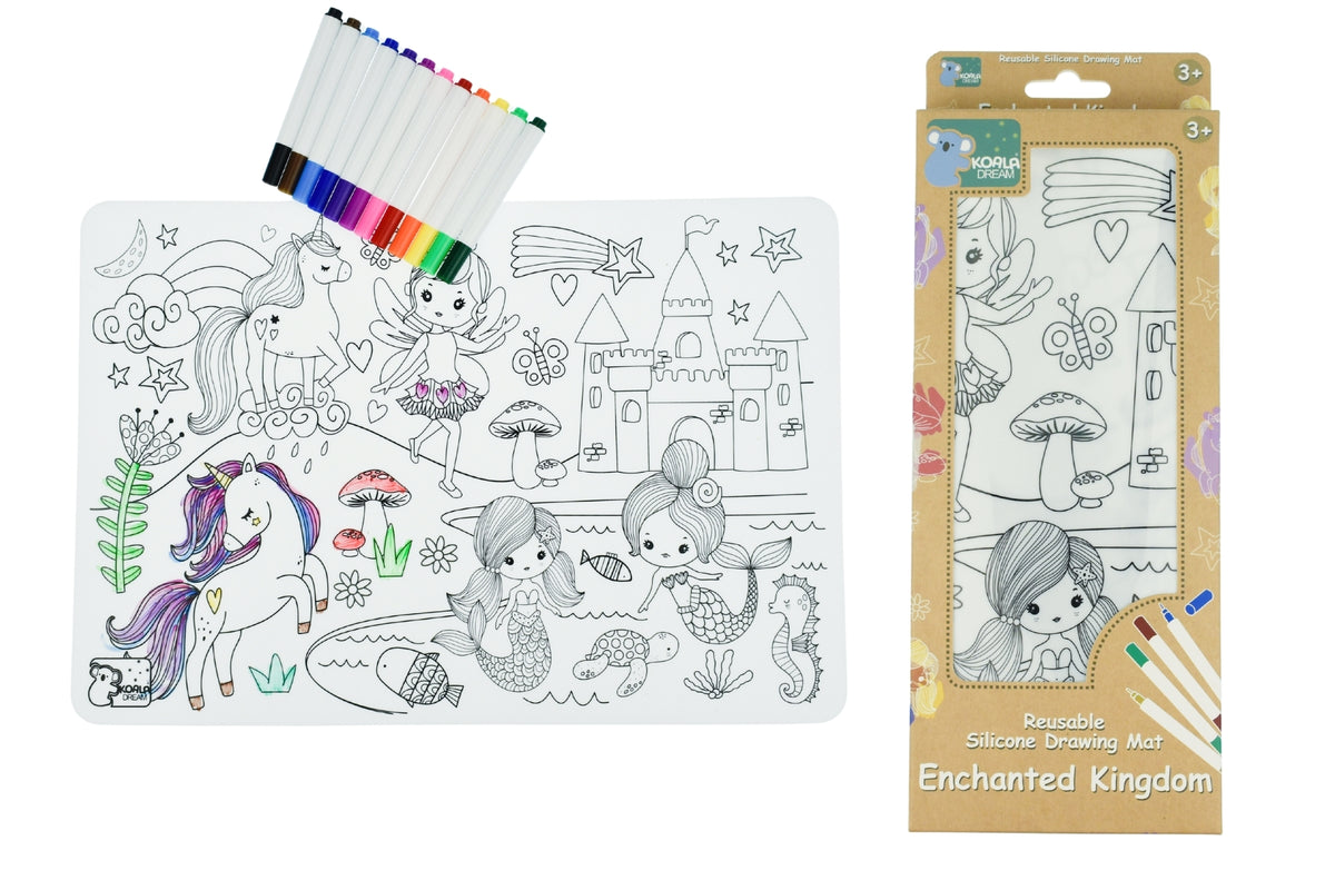 Reusable silicone drawing mat- enchanted kingdom