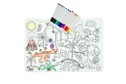 Reusable silicone drawing mat- dinosaurs