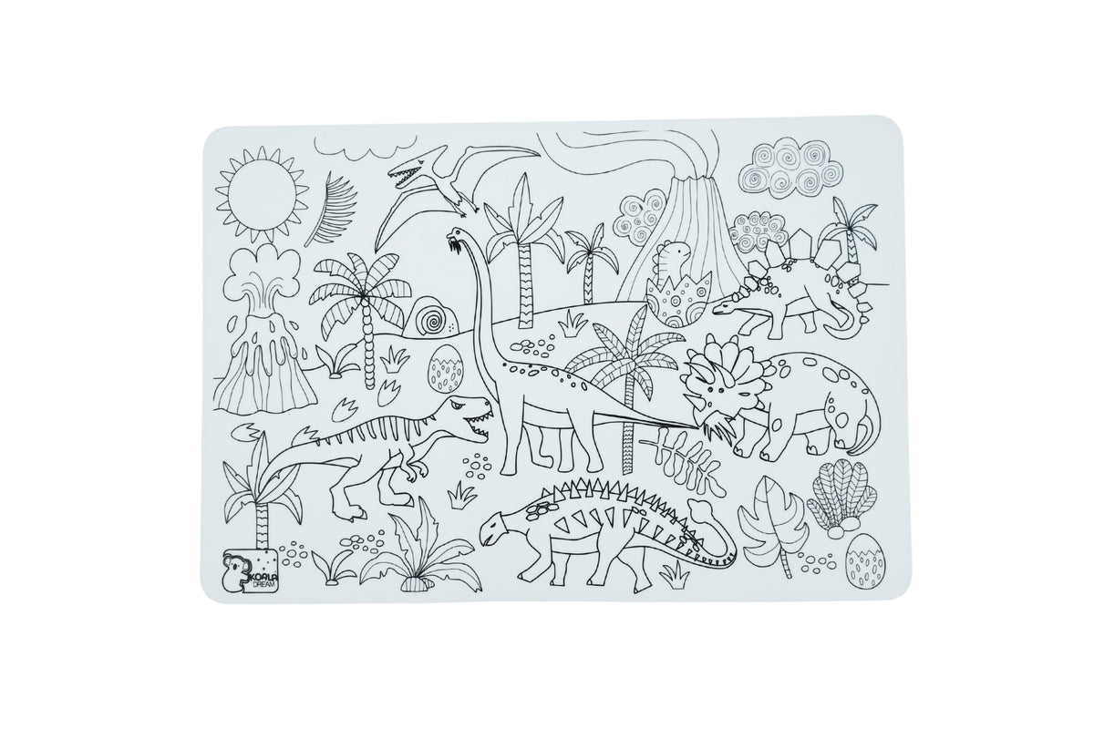 Reusable silicone drawing mat- dinosaurs