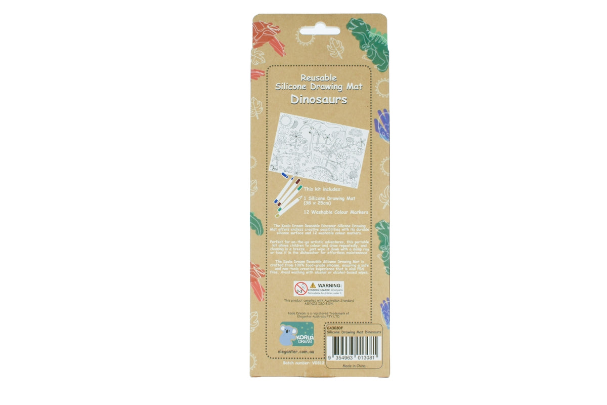 Reusable silicone drawing mat- dinosaurs