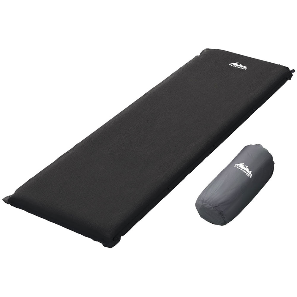 Self Inflating Camping Mattress, Single, Black
