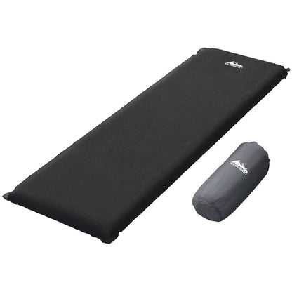 Self Inflating Camping Mattress, Single, Black