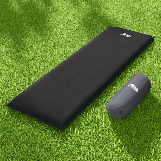 Self Inflating Camping Mattress, Single, Black
