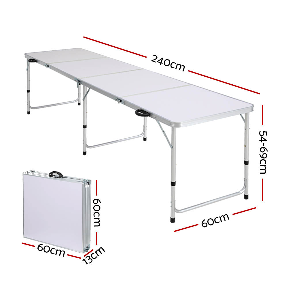 240Cm Folding Camping Table Aluminium Desk