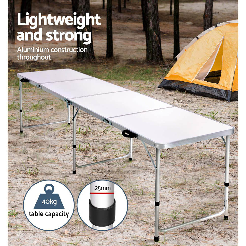 240Cm Folding Camping Table Aluminium Desk