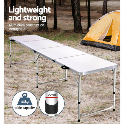 240Cm Folding Camping Table Aluminium Desk