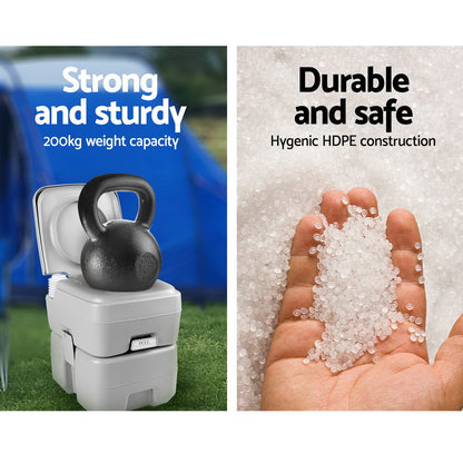 20L Portable Camping Toilet Flush Potty Boating With Bag