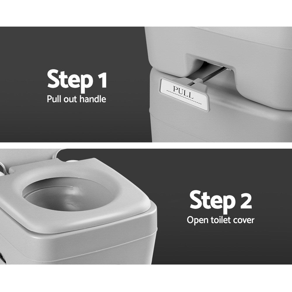 20L Portable Camping Toilet Flush Potty Boating With Bag