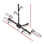 2-Bike Carrier Rack For 2 Hitch Mount - Foldable Black