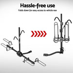 2-Bike Carrier Rack For 2 Hitch Mount - Foldable Black