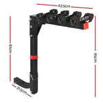4-Bike Carrier Rack For 2 Hitch Mount - Foldable Black