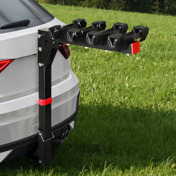  4-Bike Carrier Rack For 2 Hitch Mount - Foldable Black