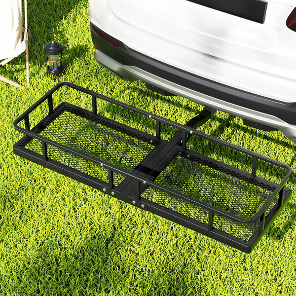  Car Roof Rack Foldable Hitch Basket Cargo Carrier 152Cm Black