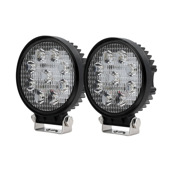  Pair LED Driving Lights 4.5 Inch Flood Spot Lights Car Truck SUV 12V 24V