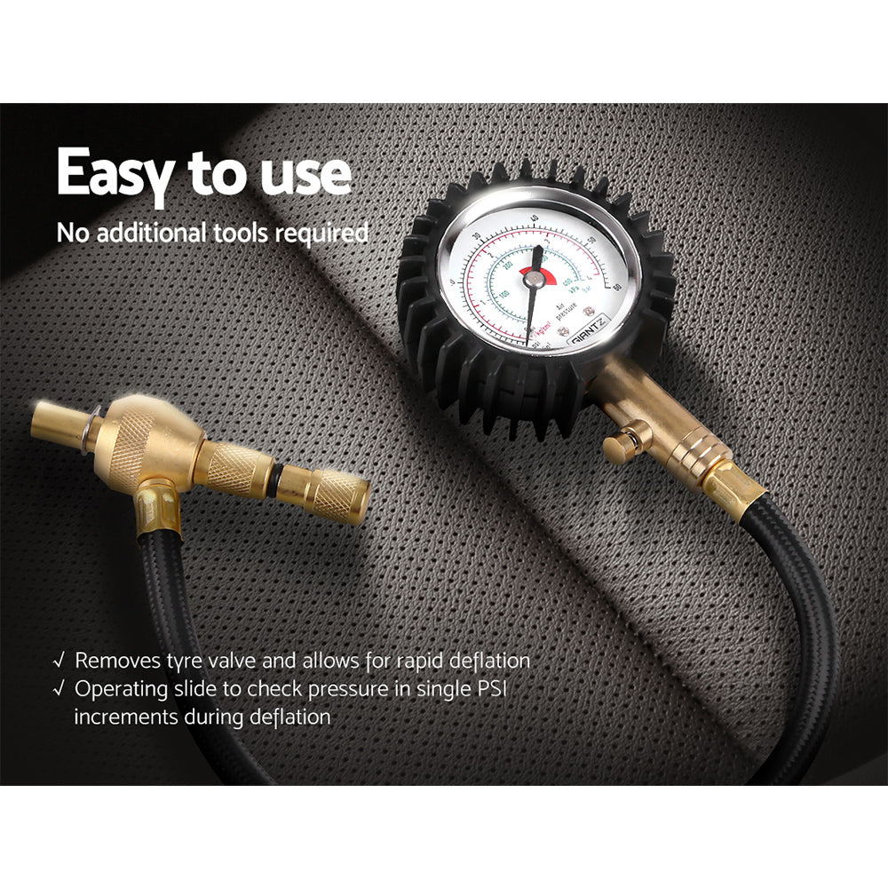 Tyre Deflater with Pressure Gauge Valve