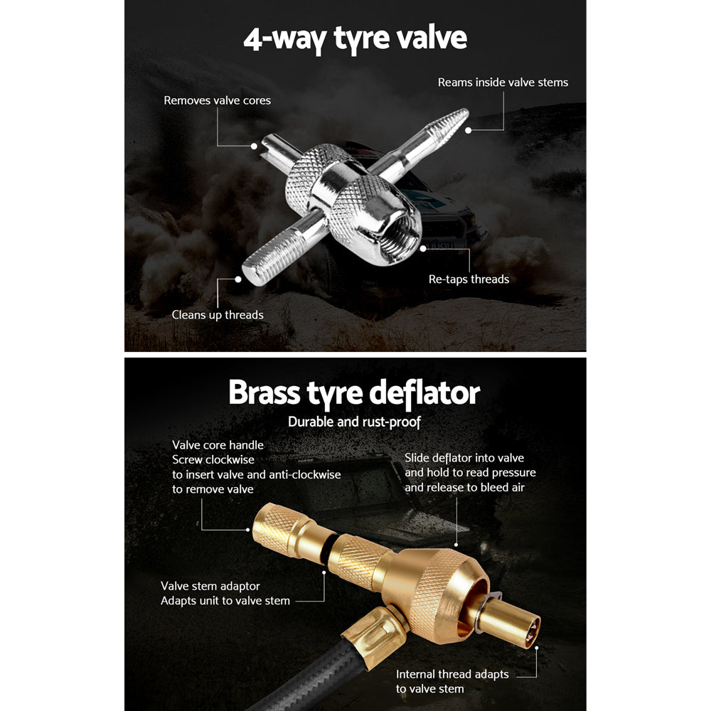 Tyre Deflater with Pressure Gauge Valve