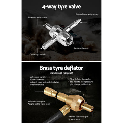 Tyre Deflater with Pressure Gauge Valve