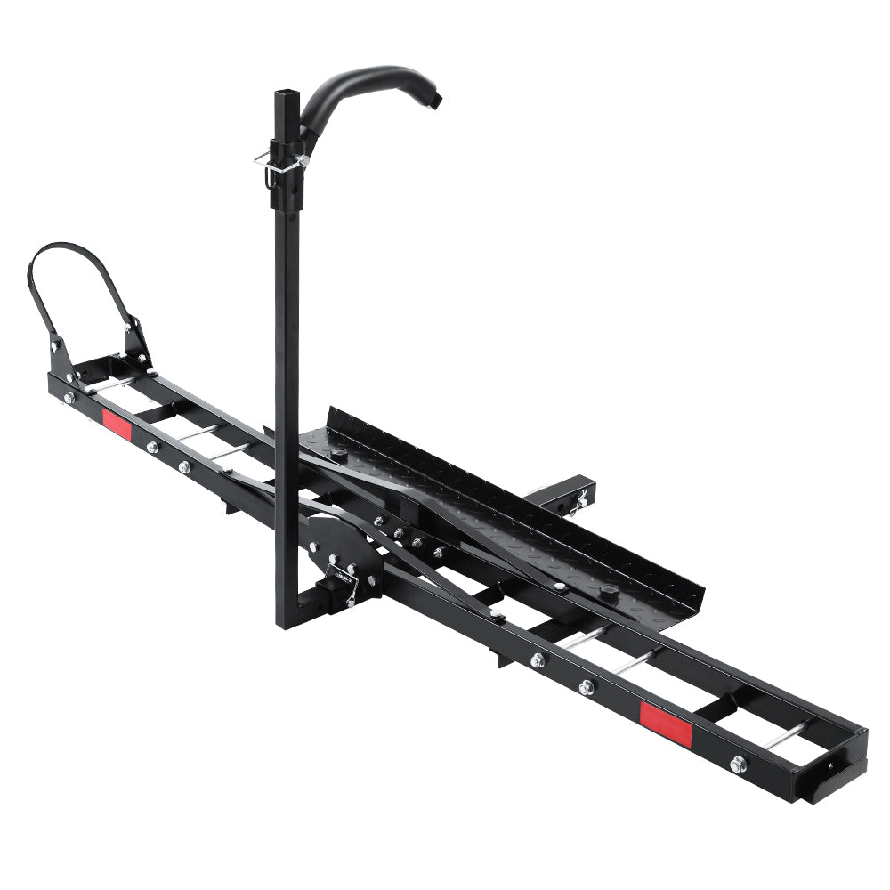 Adjustable Height Motorcycle Carrier Rack Ramp (2" Towbar, Black)