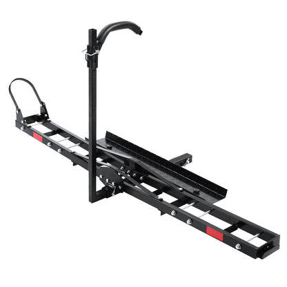 Adjustable Height Motorcycle Carrier Rack Ramp (2" Towbar, Black)
