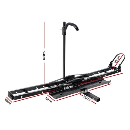 Adjustable Height Motorcycle Carrier Rack Ramp (2" Towbar, Black)