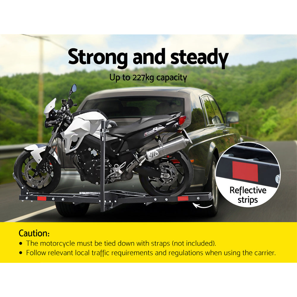 Adjustable Height Motorcycle Carrier Rack Ramp (2" Towbar, Black)