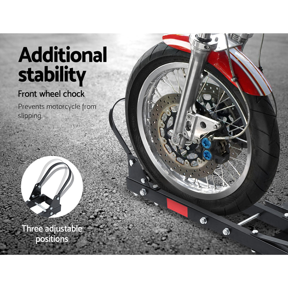 Adjustable Height Motorcycle Carrier Rack Ramp (2" Towbar, Black)