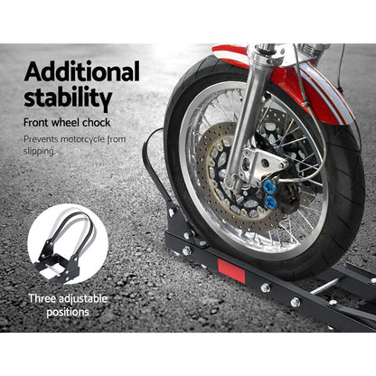 Adjustable Height Motorcycle Carrier Rack Ramp (2" Towbar, Black)