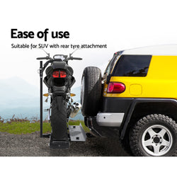 Adjustable Height Motorcycle Carrier Rack Ramp (2" Towbar, Black)