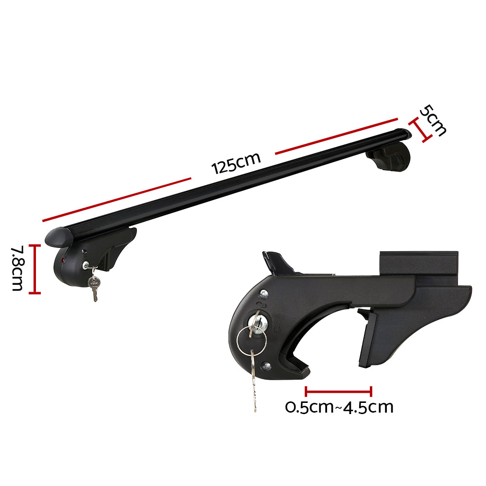 Car Roof Racks Pod Aluminium Cross Bars Adjustable 108Cm Black