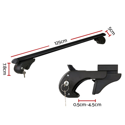 Car Roof Racks Pod Aluminium Cross Bars Adjustable 108Cm Black