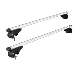 Car Roof Racks Pod Cross Bars Aluminium Adjustable 123Cm Sliver