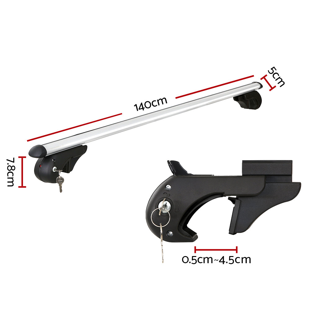 Car Roof Racks Pod Cross Bars Aluminium Adjustable 123Cm Sliver