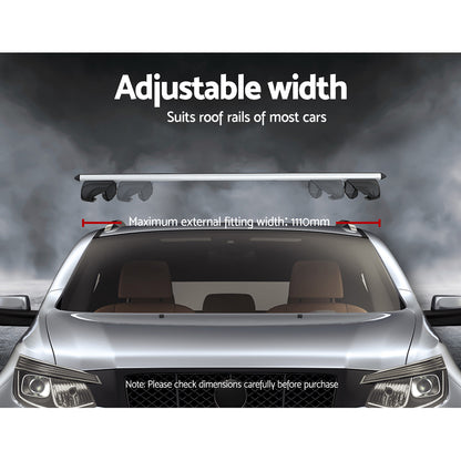 Car Roof Racks Pod Aluminium Cross Bars Upgraded Holder 111Cm Silver