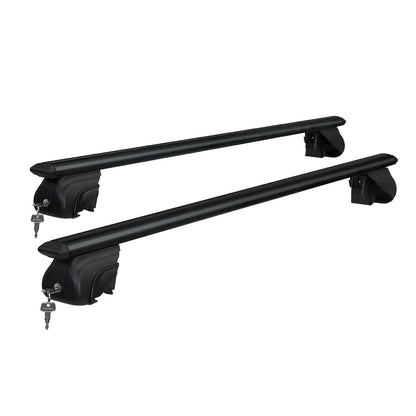 Car Roof Racks Pod Aluminium Cross Bars Upgraded Holder 126Cm Black