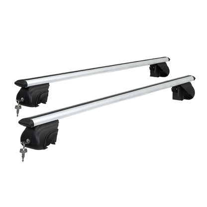 Car Roof Racks Pod Aluminium Cross Bars Upgraded Holder 126Cm Silver