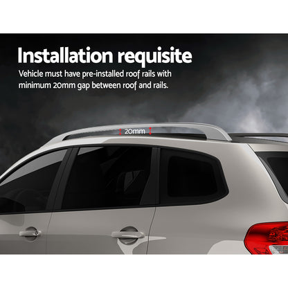 Car Roof Racks Pod Aluminium Cross Bars Upgraded Holder 126Cm Silver
