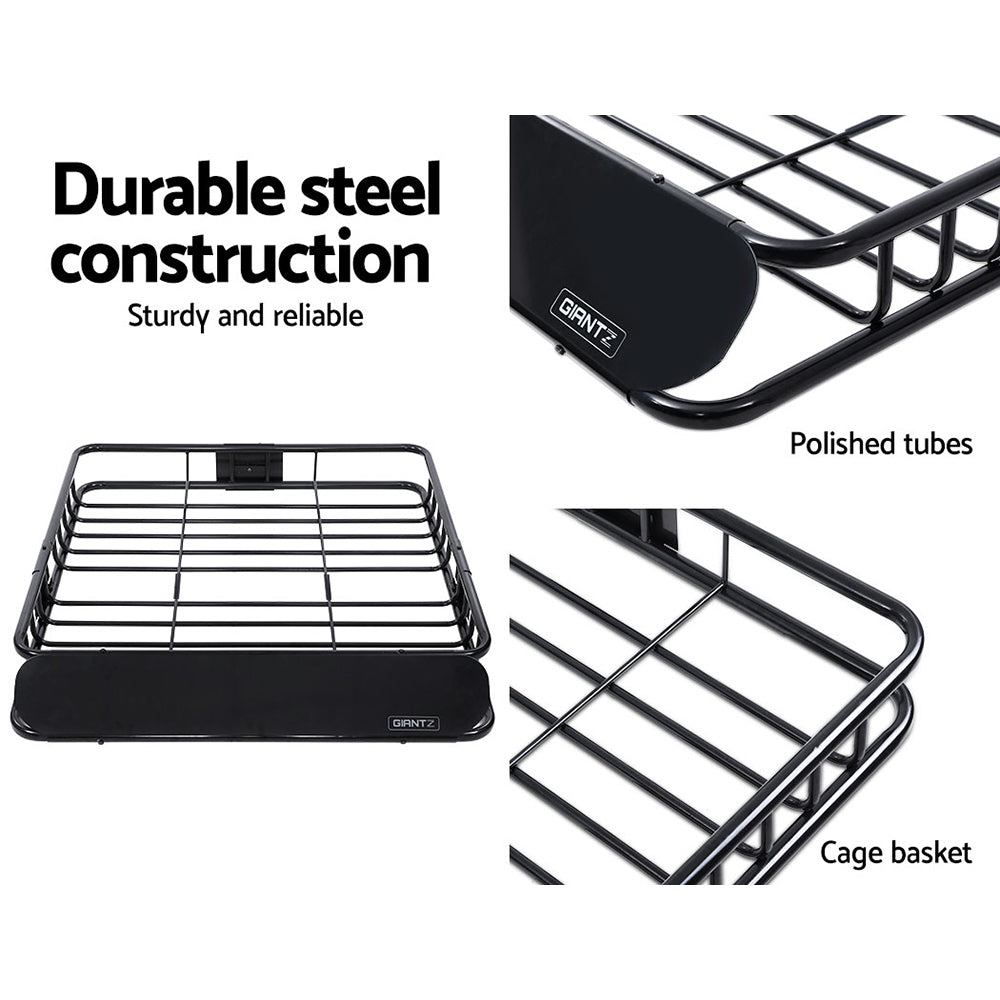Universal Roof Rack Basket Car Luggage Carrier Steel Vehicle Cargo 112cm