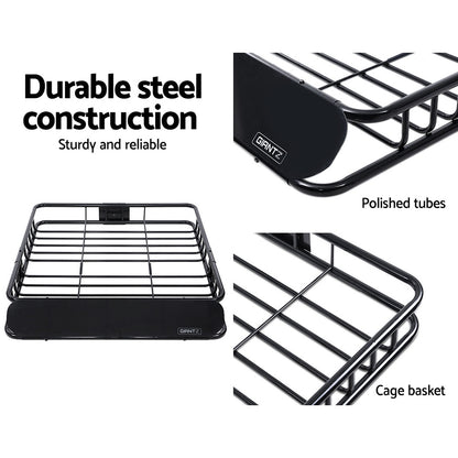 Universal Roof Rack Basket Car Luggage Carrier Steel Vehicle Cargo 112cm
