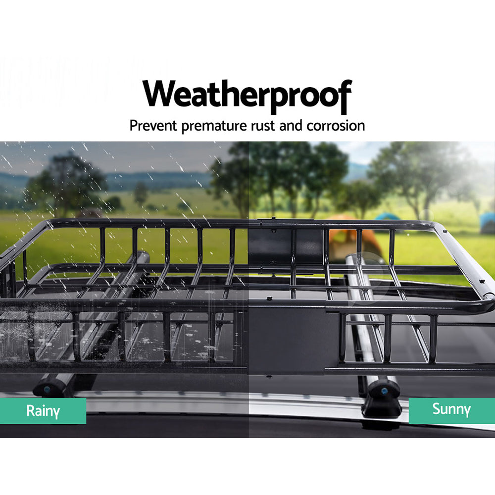 Universal Roof Rack Basket Car Luggage Carrier Steel Vehicle Cargo 112cm