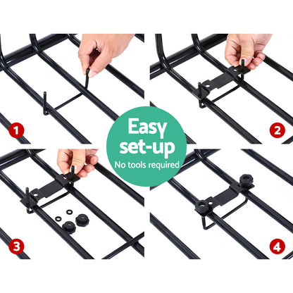 Universal Roof Rack Basket Car Luggage Carrier Steel Vehicle Cargo 112cm