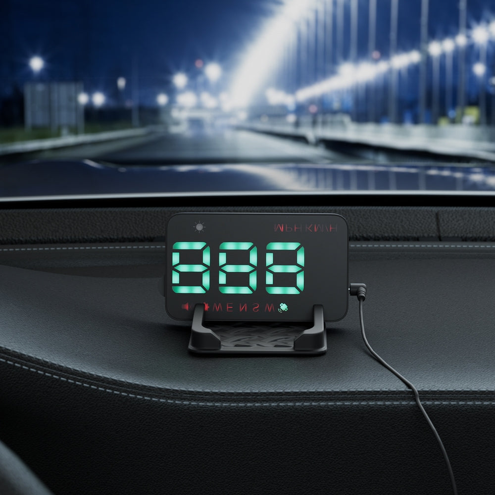 Car Digital Gps Speedometer Heads Up Display Overspeed Warning Alarm